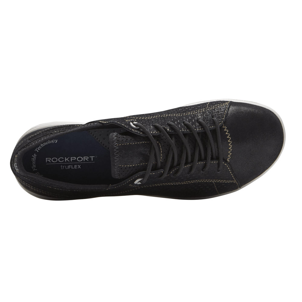 Rockport Singapore Womens Sneakers - truFLEX Lace-to-Toe Black - UY9451320